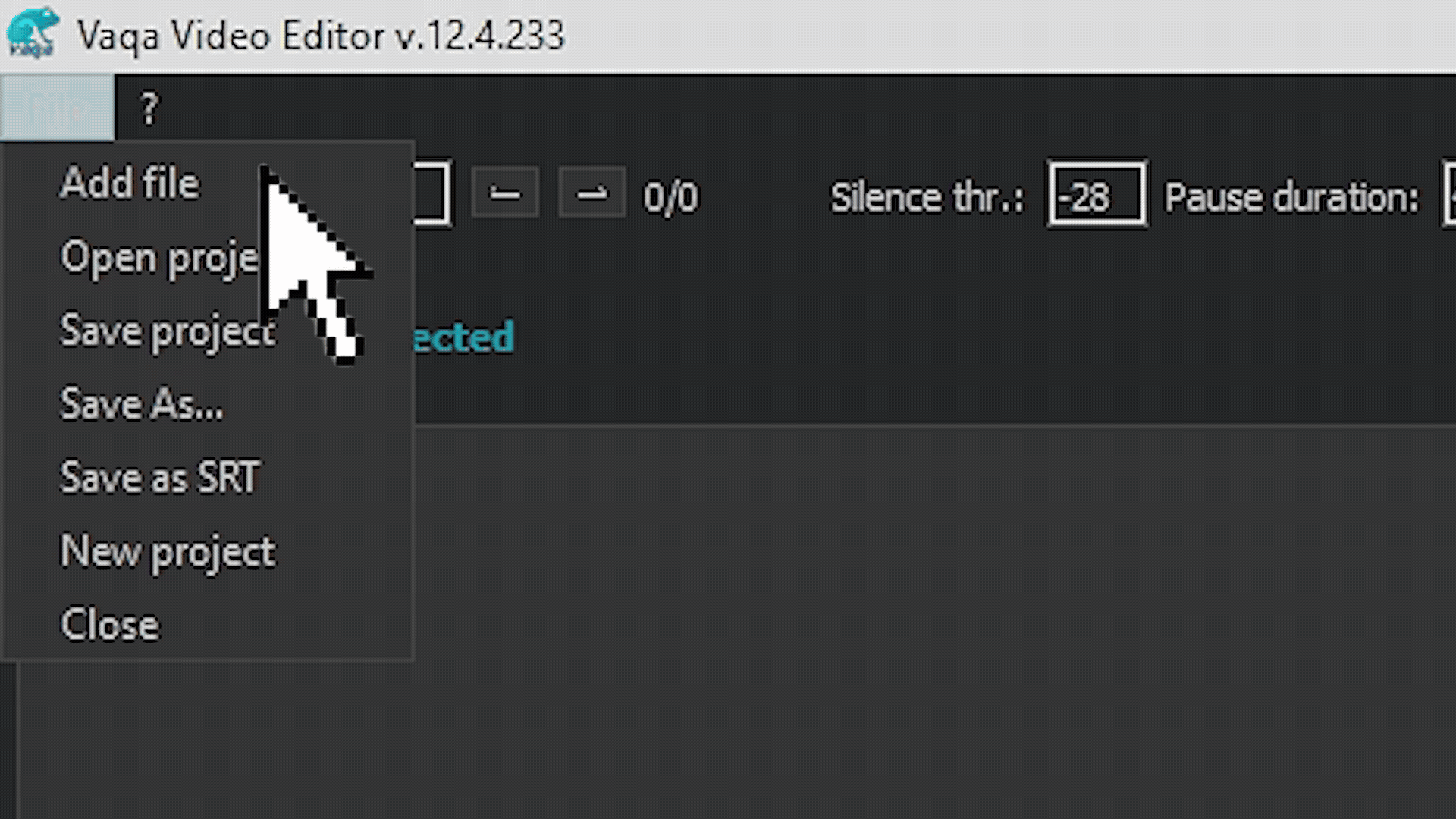 AI Video to Text Processing in Vaqa Video Editor Vaqa Video Editor AI Video Processing - Create videos from text transcription
